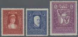 Liechtenstein: 1933, Freimarken Fürstin Elsa, Fürst Franz I Und Landeswappen, 3 Werte Tadellos Ungeb - Briefe U. Dokumente