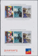 Liechtenstein: 2012, LIBA 2012 "SAGENBLOCK", Extrem Seltenes SENKRECHTES BLOCKPAAR Im Zusammendruck, - Covers & Documents