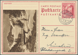 Liechtenstein - Ganzsachen: 1936, 20 Rp. Schloßhof, Bild Valünatal Im Schnee, Bedarfskarte Von Vaduz - Enteros Postales