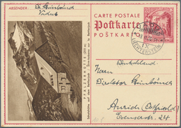 Liechtenstein - Ganzsachen: 1938, 20 Rp. Schloßhof, Bild Pfälzerhütte, Bedarfskarte Von Vaduz Nach A - Stamped Stationery