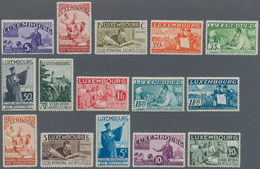 Luxemburg: 1935, "Intelektuellen"-Serie, 15 Werte Komplett Ungebraucht Mit Sauberem Erstfalz, Mi€ Fü - Other & Unclassified