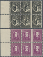 Luxemburg: 1950, War Orphans Complete Set Of Six In Blocks Of Six From Left Margins, Mint Never Hing - Altri & Non Classificati