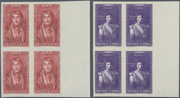 Monaco: 1942, Princes And Princesses Of Monaco Complete Set Of 15 In IMPERFORATE Blocks Of Four From - Unused Stamps