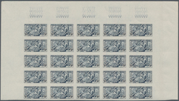 Monaco: 1951, Visiting Card Stamps Complete Set Of Five In IMPERFORATE Blocks Of 25 From Upper Margi - Nuovi