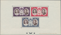 Monaco: 1956, Wedding Of Prince Rainier III. And Grace Kelly Complete Set Of Eight In Two Special Mi - Neufs