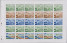 Monaco: 1974, Definitive Issue 'Sights Of Monaco' Complete Set Of Six In IMPERFORATE PROOF Sheets Wi - Unused Stamps