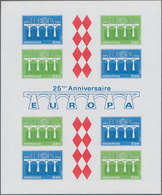 Monaco: 1984, 25 Years Of Europa-CEPT IMPERFORATE Miniature Sheet, Mint Never Hinged And Scarce, Unl - Unused Stamps