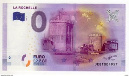 2016-1 BILLET TOURISTIQUE FRANCE 0 EURO SOUVENIR N°UEET004810 LA ROCHELLE - Prove Private