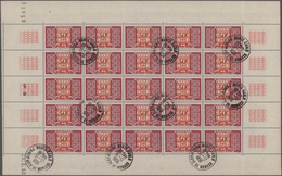 Monaco - Portomarken: 1950, Postage Due 'ornaments' 50fr. Red/lilac-rose In A Complete (folded) Shee - Segnatasse