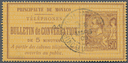 Monaco - Ganzsachen: 1892, Telephone Billet 50c. Brown On Yellow, Fresh Colour And Well Perforated, - Enteros  Postales