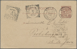 Monaco - Ganzsachen: 1896, 10 C. Brown Canc. "MONACO 27 JUIN 96" To Probolinggo/Java, Netherlands In - Postwaardestukken