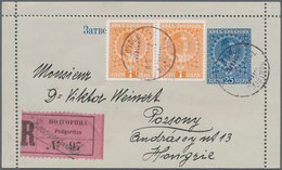 Montenegro - Ganzsachen: 1914 Commercially Used Postal Stationery Lettercard 25 Para Blue, Sent By R - Montenegro