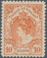 Niederlande: 1898, Definitives Wilhelmine, 10gld. Orange, Fresh Colour And Well Perforated, Mint Ori - Cartas & Documentos