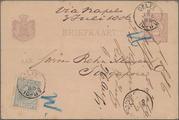 Niederlande - Ganzsachen: 1886 Destination SINGAPORE: Postal Stationery Card 2½c. Violet Used From D - Interi Postali