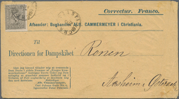 Norwegen: 1868, 1 Skilling Black, Single Franking On Advertising Envelope 'Alb. Cammermeyer', Sent F - Cartas & Documentos