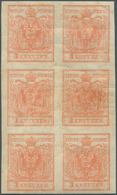 Österreich: 1850/54: 3 Kreuzer Stumpfrosa, Maschinenpapier Type III C, Im Senkrechten Ungebrauchten - Oblitérés