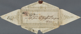 Österreich: 1850 Ff.: Reichlich Bedrucktes, Kleines Zierbriefkuvert, Verwendet Von Schwa(e)zbach Nac - Used Stamps