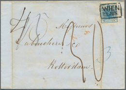 Österreich: 1850/1851, TEILFRANKO, Zwei Faltbriefe Aus Einer Korrespondenz Von Wien Nach Rotterdam, - Used Stamps