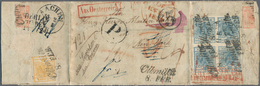 Österreich: 1850, 9 Kr Blau, Handpapier, Type IIa, Im Viererblock, Allseits Vollrandig, Zusammen Mit - Used Stamps