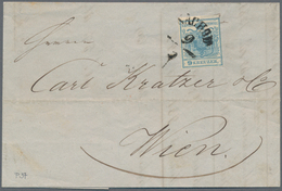 Österreich: 1850, Freimarke 9 Kr. Handpapier, Type I Auf Unkompletter Briefhülle Von Nachod Nach Wie - Gebraucht