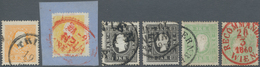 Österreich: 1858/1859, Sechs Werte In Type II Dabei 2 Kr. Gelb (Bfstk. Mit Rotstpl.) Und Orange Sowi - Usados