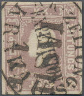 Österreich: 1858, Zeitungsmarke (1,05 Kr.) Lila, Type II Mit Ziemlich Komplettem Zartklarem Ovalstem - Gebraucht