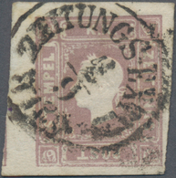 Österreich: 1858, Zeitungsmarke (1,05 Kr.) Lila, Type II Mit Schöner Kopfprägung, Kräftiger Einkreis - Usados