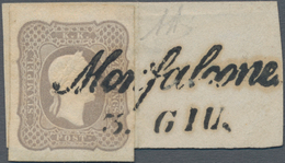 Österreich: 1861, Zeitungsmarke Franz Joseph (1.05 Kr.) Grauviolett Allseits Voll- Bis Breitrandig A - Usados