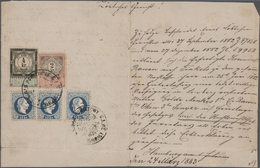 Österreich: 1883, 3 X 10 Kr Blau 'Franz-Josef', Feiner Druck, Zusammen Mit Steuermarke 2 Kr Schwarz/ - Usados