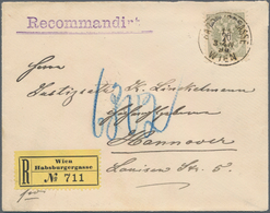 Österreich: 1883, 20 Kr. Olivgrau/schwarz Auf R-Brief Von "WIEN 15.7.90" Nach Hannover Mit Rs. Ankun - Used Stamps