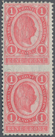 Österreich: 1899, Freimarken 1 Krone Karminrosa Im Senkrechten Paar MITTE UNGEZÄHNT Mit Original-Gum - Usados