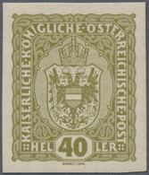 Österreich: 1916, Freimarke 40 H Lebhaftbraunoliv, UNGEZÄHNT, Postfrisch, "echt Und Einwandfrei", Fo - Gebraucht