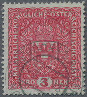 Österreich: 1917, 3 Kreuzer Hellkarmin Im Breitformat 26 X 29 Mm, Sauber Gestempelt, "echt Und Einwa - Used Stamps