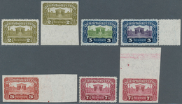 Österreich: 1919, Parlamentsgebäude, 2½, 3 Und 7½ Kronen (je 2) Sowie 5 Kronen, Insgesamt 7 Verschie - Used Stamps