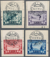 Österreich: 1933, FIS Wettkämpfe I, 4 Werte Auf Briefstücken Mit SST Von Innsbruck, Mi€ 350,- - Used Stamps