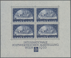 Österreich: 1933, WIPA Luxus-Block, Postfrisch In Originalgröße Mit Kaum Wahrnehmbaren, üblichen 3 H - Usados