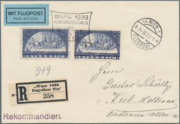 Österreich: 1933, WIPA, Beide Werte Auf Gewöhnlichem Und Faserpapier Auf Flugpost-Recobrief Mit Erst - Gebraucht