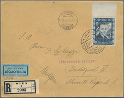 Österreich: 1936, 10 S. Dollfuß Vom Oberrand Auf Luftpost-Recobrief Mit Sonderstempel WIEN / ÖSTERRE - Used Stamps