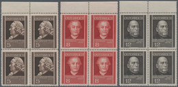 Österreich: 1937, Österreichische Ärzte Kompl. Satz In Viererblocks Vom Oberen Bogenrand, Postfrisch - Used Stamps