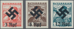 Österreich: 1938, Nicht Verausgabte Freimarken Mit Hakenkreuz-Aufdruck 3,6 U. 12 Rpf Postfrisch Unge - Used Stamps