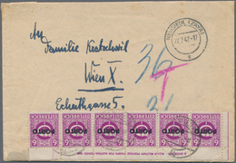 Österreich - Portomarken: 1946, Unfrankierter Brief Von NEUSIEDL(ZAYA), 22.7.47, Nach Wien Und Bei A - Taxe