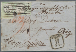 Österreich - Stempelmarken: 1854, 3 Und 6 Kreuzer C.M. Grün/schwarz Stempelmarken, Als Freimarken Ve - Fiscales