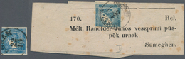 Österreich - Zeitungsstempelmarken: 1851, 0.6Kr Merkur Blau Auf Vollständigem Streifband Mit Eingedr - Journaux