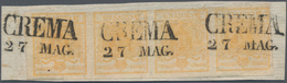 Österreich - Lombardei Und Venetien: 1850, 5 C. Orangeocker Auf Handpapier, Type I, Mesit Gut Gerand - Lombardije-Venetië