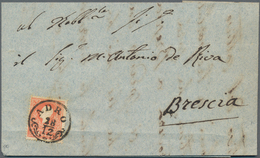 Österreich - Lombardei Und Venetien: 1858, 5 So Rot Type I Entwertet Mit K1 "ADRO" (Sass. 10 Pkte.) - Lombardo-Vénétie