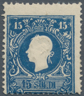 Österreich - Lombardei Und Venetien: 1859, 15 S Blau, Type II, Postfrisch In Tadelloser Erhaltung. F - Lombardy-Venetia