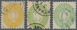 Österreich - Lombardei Und Venetien: 1864, Doppeladler 2 So. Gelb Und 2 X 3 So. Grün Alle Weit Gezäh - Lombardije-Venetië