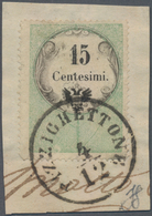 Österreich - Lombardei Und Venetien - Stempelmarken: 1854, 15 C Grün/schwarz, Buchdruck, übergehend - Lombardo-Venetien