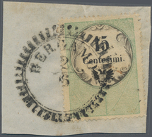 Österreich - Lombardei Und Venetien - Stempelmarken: 1854, 15 C Grün/schwarz, Buchdruck, übergehend - Lombardo-Veneto