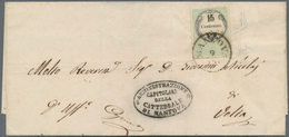 Österreich - Lombardei Und Venetien - Stempelmarken: 1854, 15 C Grün/schwarz, Buchdruck, Entwertet M - Lombardo-Veneto